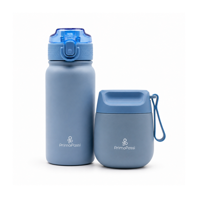 Primo Passi - Insulated Bottle + Insulated Food Jar - Dusty Blue