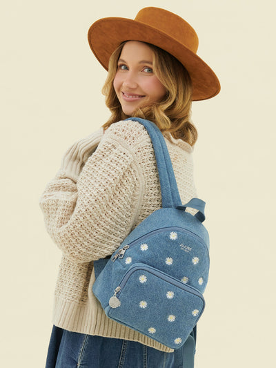 Everyday Mini Backpack, Denim & Daisies Image 2