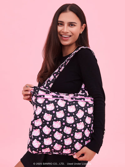 Hello Kitty × JuJuBe Cherry Blossoms Be Light Diaper Bag Tote, Black and Pink Image 2