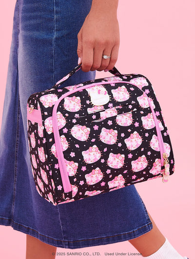 Hello Kitty × JuJuBe Cherry Blossoms Insulated Bottle Bag, Black and Pink Image 2
