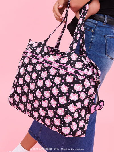 Hello Kitty × JuJuBe Cherry Blossoms Super Be Large Diaper Bag Duffel, Black and Pink Image 2