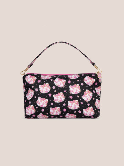 Hello Kitty × JuJuBe Cherry Blossoms Be Quick Crossbody Diaper Bag Accessory, Black and Pink Image 1