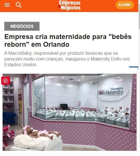 Maternidade das Bonecas “MacroBaby” foi inaugurado em Orlando