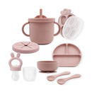 Primo Passi - Silicone Carrot Freezer + Food Feeder + Spoon 2-Pack + Suction Bowl + Suction Plate + Training Cup And Snack Cup - Rose Pink