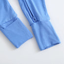 Pure Blue Zippered Baby Romper