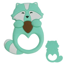 Brinquedo de dentição de silicone para bebê guaxinim