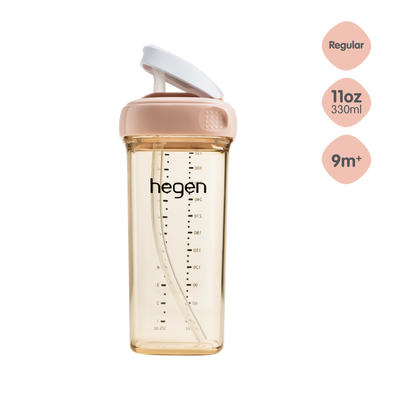 Hegen PPSU Straw Cup - 9 Months Plus - 330ml/11oz - Pink