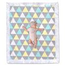 A.D. Sutton - Plush Unisex Triangle Print Blanket With Satin Trim Multi Image 6