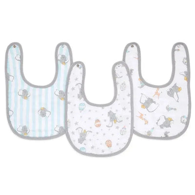 Aden + Anais - 3Pk Cotton Muslin Snap Bib, Dumbo Image 1