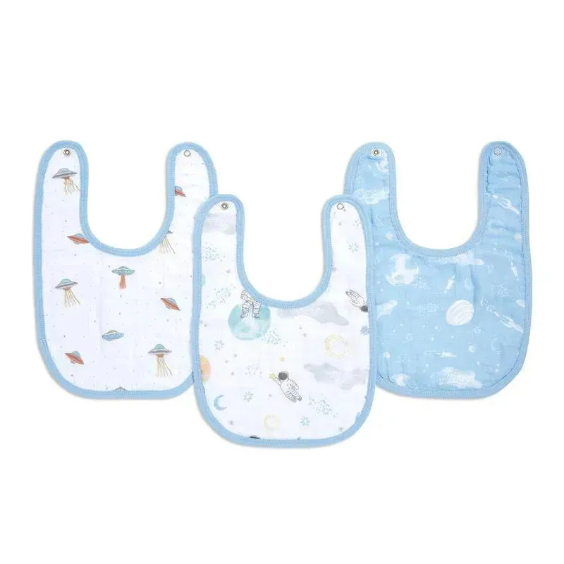 Aden + Anais - 3Pk Cotton Muslin Snap Bib, Space Explorers  Image 1