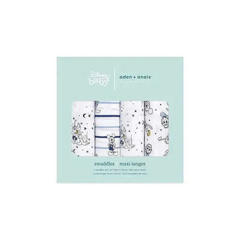 Aden + Anais - 4 Pk Muslin Swaddles, Mickey Stargazer Image 4