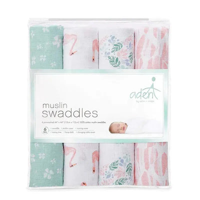 Aden + Anais - 4 Pk Muslin Swaddles, Briar Rose Image 1