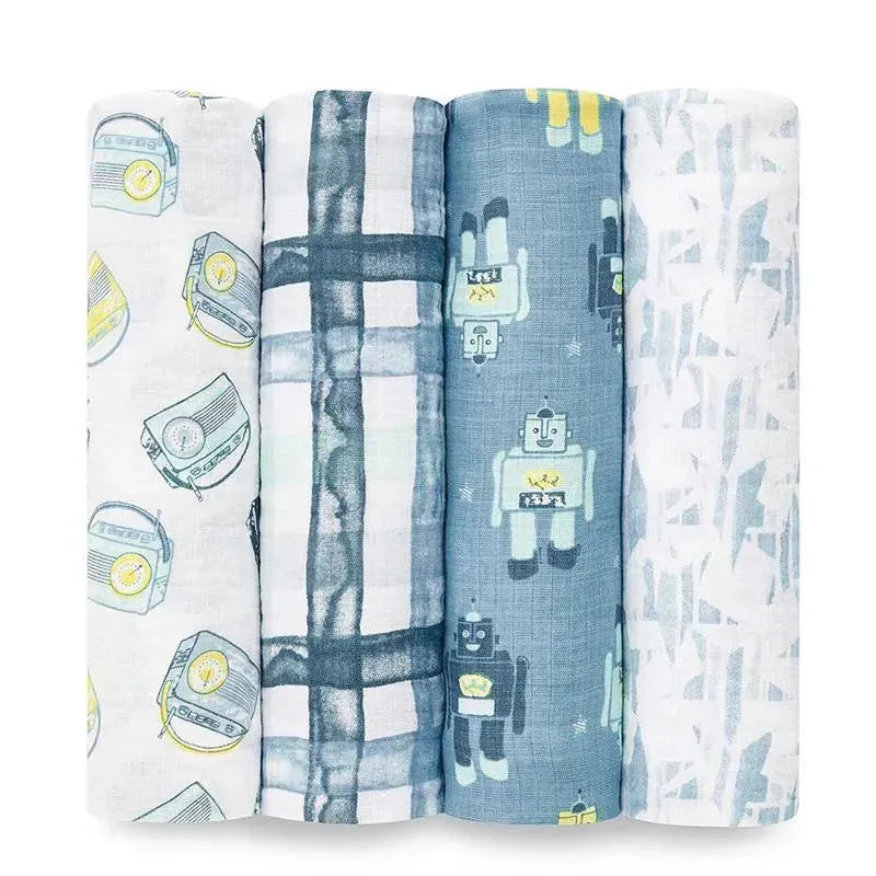 Aden + Anais - 4 Pk Muslin Swaddles, Retro Image 2