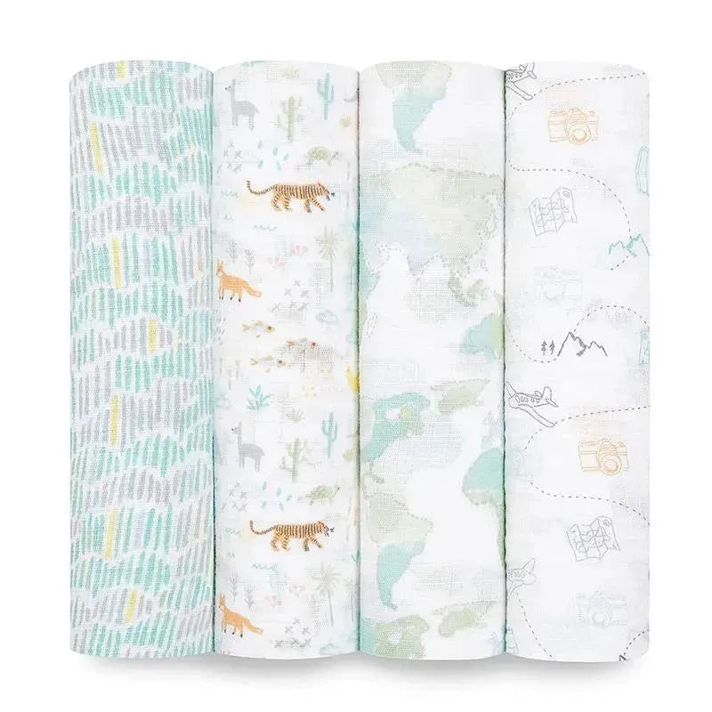 Aden + Anais - 4 Pk Muslin Swaddles, Voyager Image 1