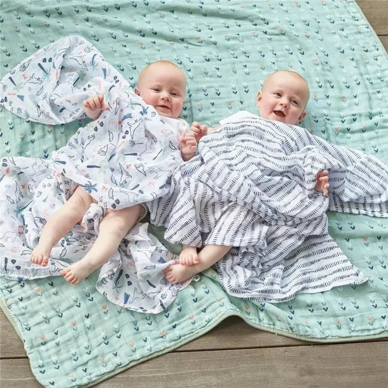 Aden + Anais - 4Pk Cotton Muslin Swaddle, Dinotime Image 4