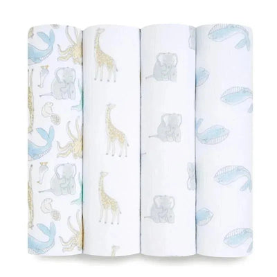 Aden + Anais - 4Pk Cotton Muslin Swaddle, Natural History Image 1