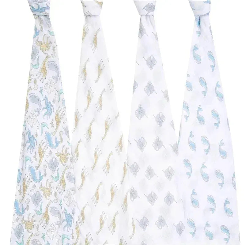 Aden + Anais - 4Pk Cotton Muslin Swaddle, Natural History Image 2