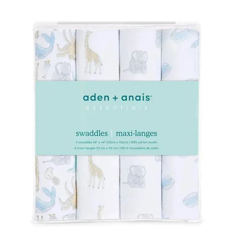 Aden + Anais - 4Pk Cotton Muslin Swaddle, Natural History Image 3