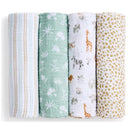 Aden + Anais - 4Pk Essentials Cotton Muslin Swaddle, Giraffe Safari Image 1