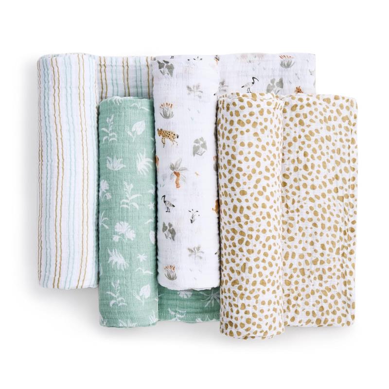 Aden + Anais - 4Pk Essentials Cotton Muslin Swaddle, Giraffe Safari Image 3