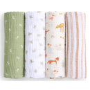 Aden + Anais - 4Pk Essentials Cotton Muslin Swaddle, Sage Woodland Image 1
