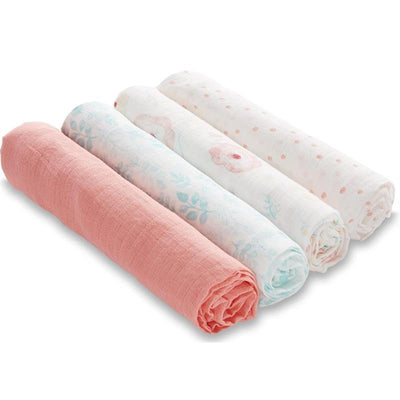 Aden + Anais - 4Pk Essentials Muslin Swaddle Blankets, Full Bloom Image 1