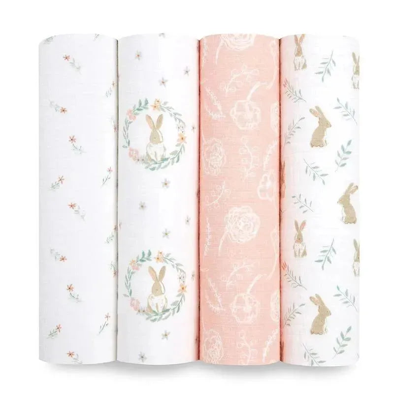 Aden + Anais - 4Pk Muslin Swaddles Blushing Bunnies Image 1