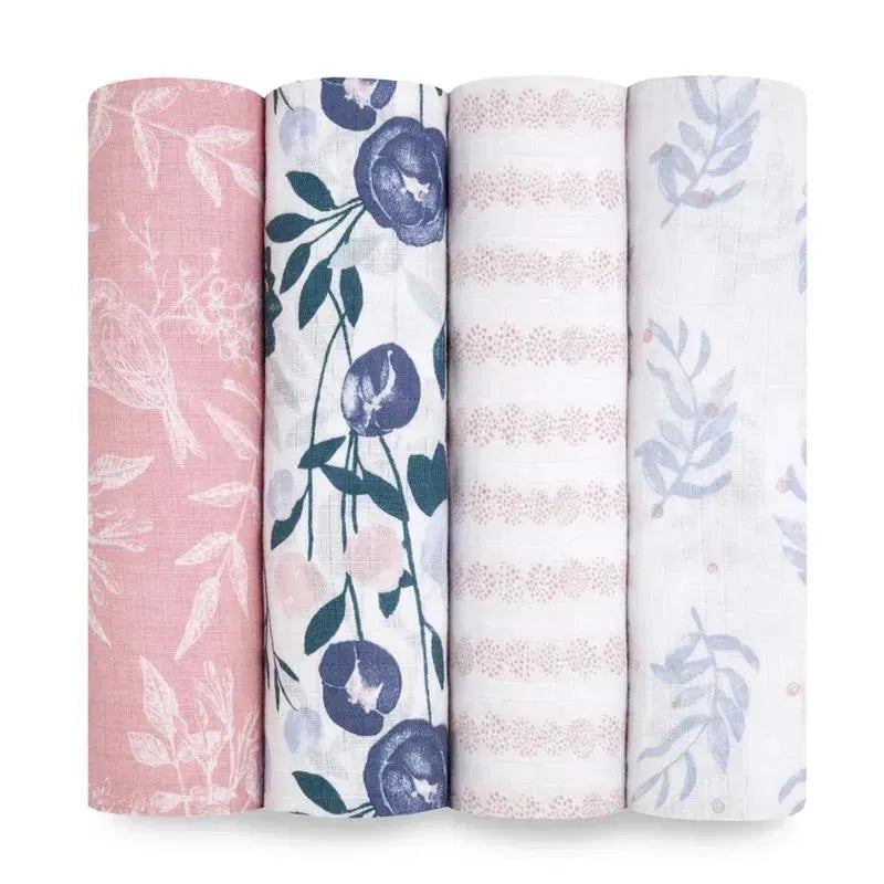 Aden + Anais - 4Pk Muslin Swaddles, Flowers Bloom Image 1