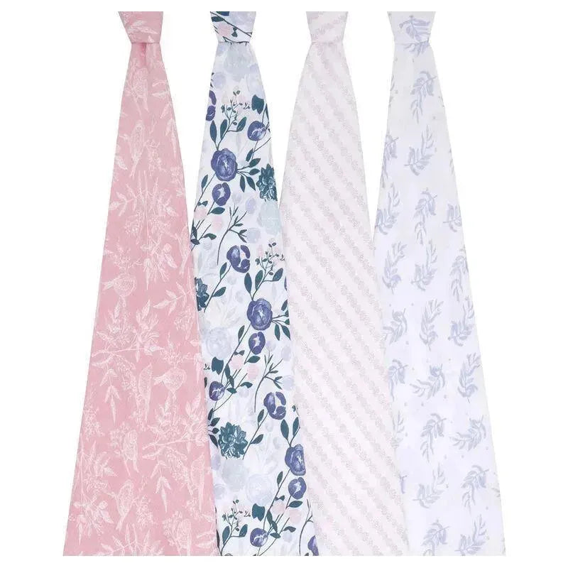 Aden + Anais - 4Pk Muslin Swaddles, Flowers Bloom Image 2