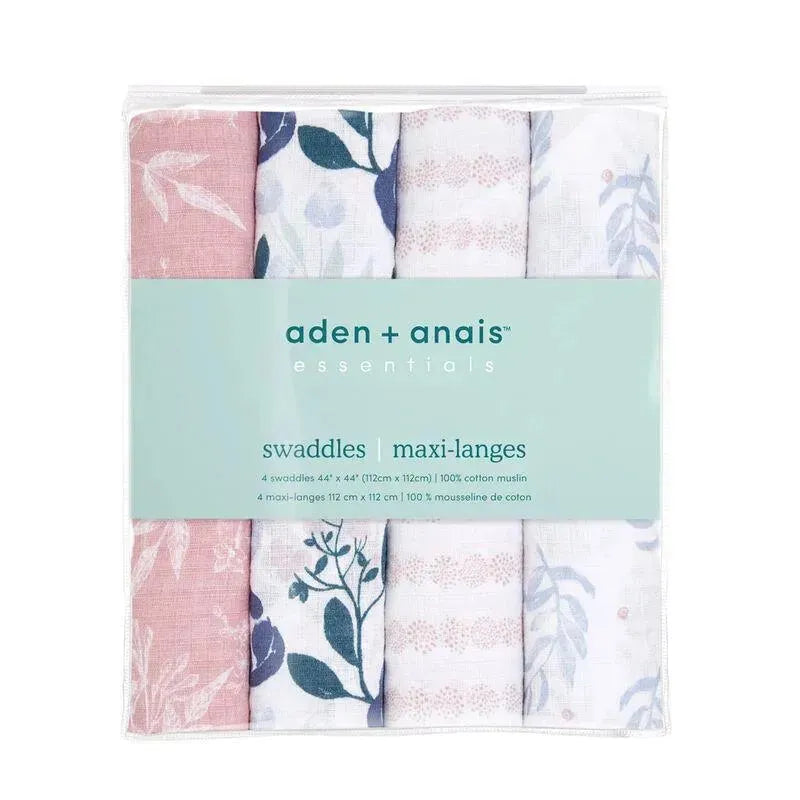 Aden + Anais - 4Pk Muslin Swaddles, Flowers Bloom Image 3