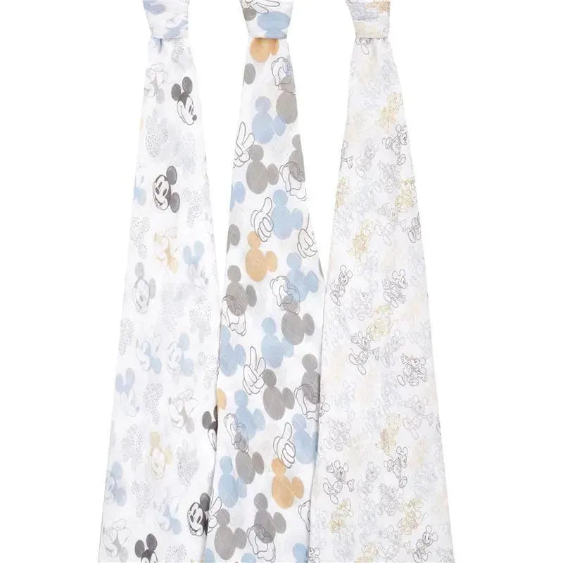 Aden + Anais Disney Cotton Muslin Swaddles Mickey+Minnie 3-Pack Image 2