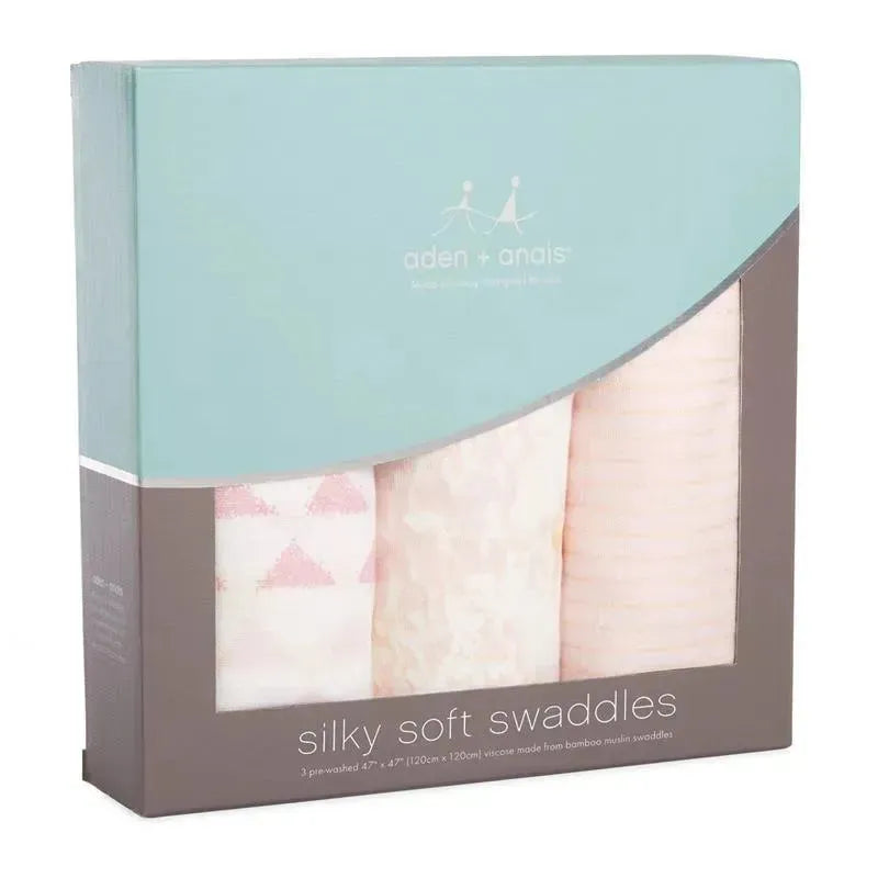 Aden + Anais Silky Soft Swaddles Metallic 3-Pack, Primrose Birch.