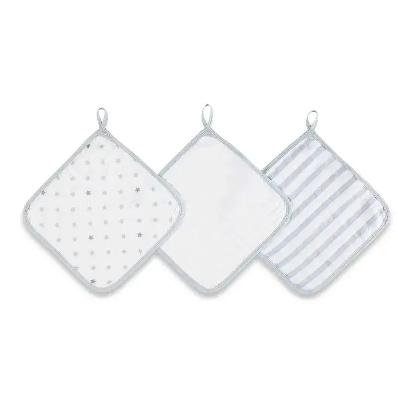 Aden + Anais Washcloth Set in Dove, 3-Pack Image 1