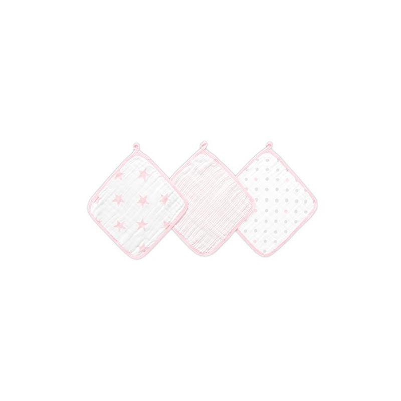 Aden + Anais Washcloths Doll Pink, 3-Pack Image 1