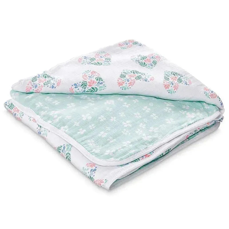 Aden by Aden - Muslin Blanket, Briar Rose Floral Heart.