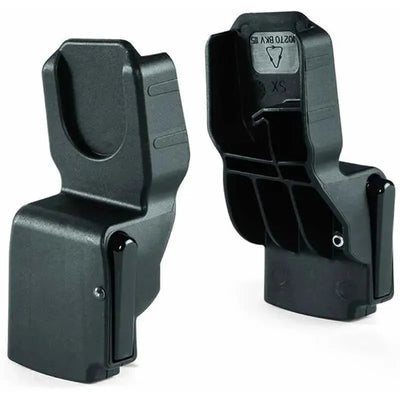 Car seat adapter for Z4 strollers in black, designed for Agio by Peg Perego Primo Viaggio, featuring clips for secure attachment.