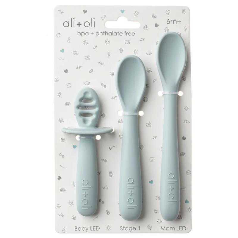 Ali + Oli - (3-Pc) Multi Stage Spoon Set For Baby, Blue Image 2