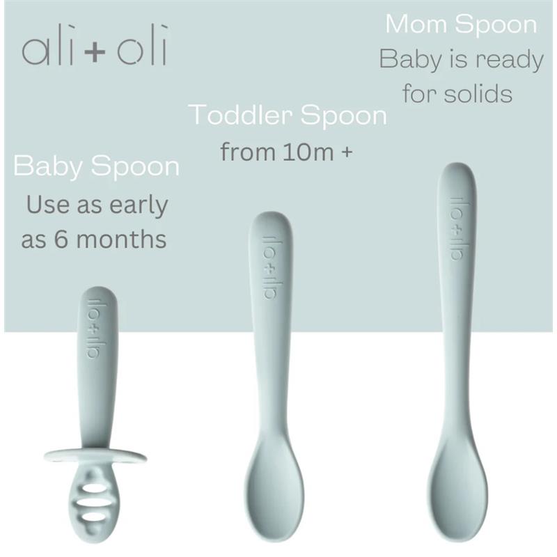 Ali + Oli - (3-Pc) Multi Stage Spoon Set For Baby, Blue Image 3