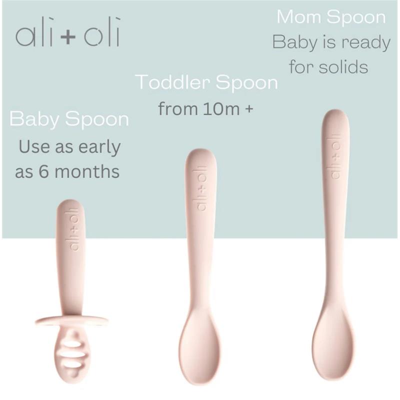 Ali + Oli - (3-Pc) Multi Stage Spoon Set For Baby, Blush Image 3