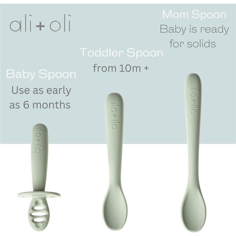 Ali + Oli - 3Pk Multi Stage Spoon Set For Baby | Pine Image 4