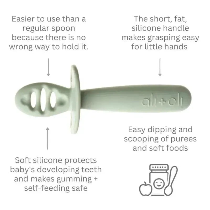 Ali + Oli - 3Pk Multi Stage Spoon Set For Baby, Pine Image 3