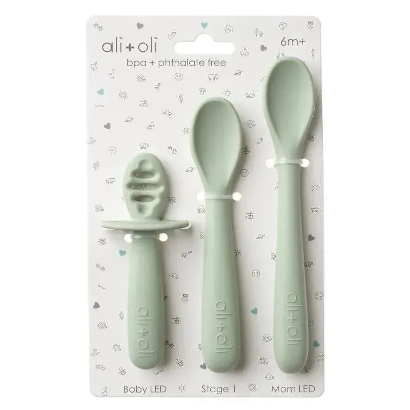 Ali + Oli - 3Pk Multi Stage Spoon Set For Baby, Pine Image 5
