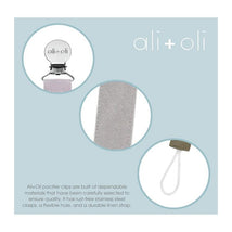 Ali + Oli - 3Pk Pacifier Clip Linen, Night Image 2