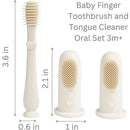 Ali + Oli - Baby Finger Toothbrush & Tongue Cleaner Oral Set, Ivory Image 2