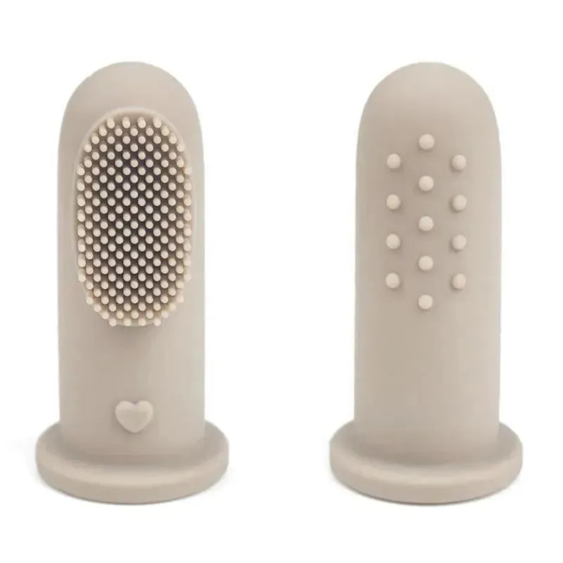 Ali + Oli - Baby Finger Toothbrush & Tongue Cleaner Oral Set, Sand Image 2