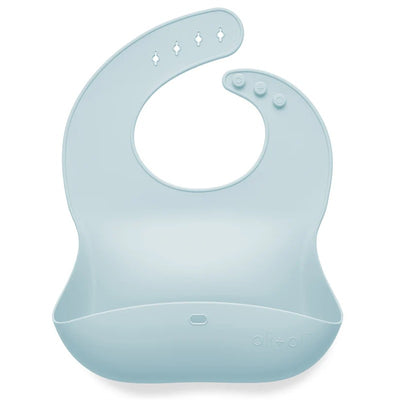 Ali+Oli Silicone Baby Bib Roll Up & Stay Closed (Sky) Image 1