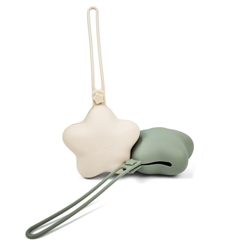 Ali + Oli - Silicone Pacifier Case Star 2Pk, Sage Sand Image 9