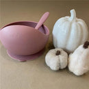 Ali + Oli Suction Bowl & Spoon (Mauve) Image 3