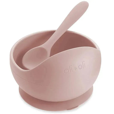 Ali + Oli Suction Bowl & Spoon (Blush) Image 1