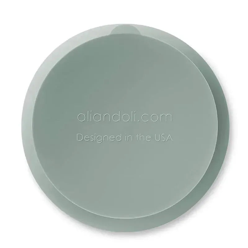 Ali + Oli Suction Bowl & Spoon (Mint) Wavy Edge Image 2